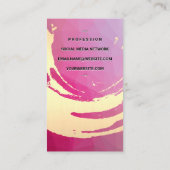 金ゴールドブラシ |マゼンタジオメトリック 名刺 (裏面)