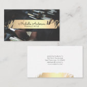 金ゴールドブラシ | メイクアップブラシ | 美容師 名刺 (正面/裏面)