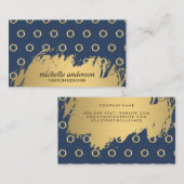 金ゴールドブラシ |六角パターンデザイナー 名刺 (正面/裏面)