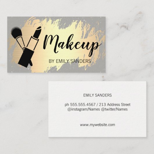 金ゴールドブラシ 名刺 (正面/裏面)