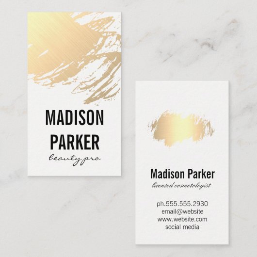 金ゴールドブラシ 名刺 (正面/裏面)