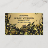 金ゴールドブラシ |大理石ワープしたテクスチャ 名刺 (裏面)