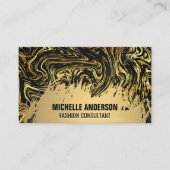 金ゴールドブラシ |大理石ワープしたテクスチャ 名刺 (正面)