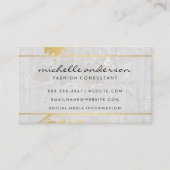 金ゴールドブラシ |大理石 名刺 (正面)