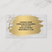 金ゴールドブラシ | 大理石 | QRコード 名刺 (裏面)