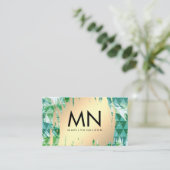 金ゴールドブラシ |幾何学的な手のひらの背景 名刺 (スタンド正面)