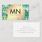 金ゴールドブラシ |幾何学的な手のひらの背景 名刺 (正面/裏面)