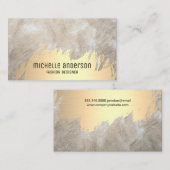 金ゴールドブラシ |抽象芸術モダンアート |ファッション 名刺 (正面/裏面)