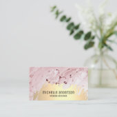 金ゴールドブラシ |抽象芸術モダンアート 名刺 (スタンド正面)