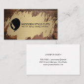 金ゴールドブラシ |木材 |ヘアスタイリスト理容師 名刺 (正面/裏面)