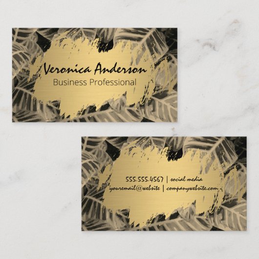 金ゴールドブラシ | 熱帯離れ 名刺 (正面/裏面)