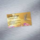 金ゴールドブラシ |芸術的 | |サロンツール マグネット名刺 (インサイチュ)