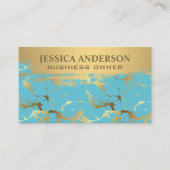 金ゴールドブラシ |金ゴールドティール(緑がかった色) 名刺 (正面)