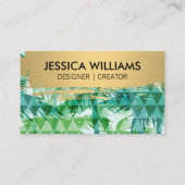 金ゴールドブラシ | Palm Tree幾何学的 名刺 (正面)