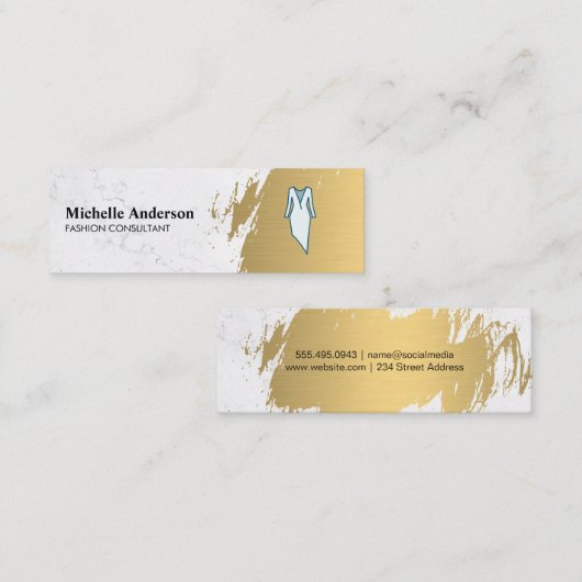 金ゴールドブラシ | Wardrobeアーティスト |ファッショニスタ | スキニー名刺 (正面/裏面)