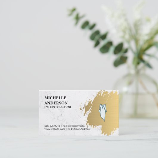 金ゴールドブラシ | Wardrobeアーティスト |ファッションデザイナ 名刺 (スタンド正面)