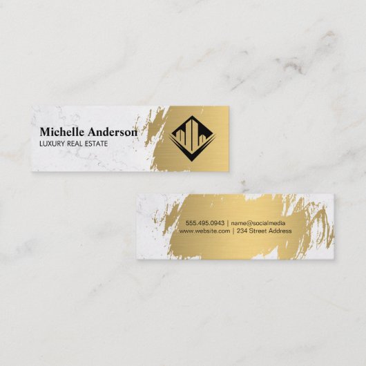 金ゴールドブラシ | Wardrobeアーティスト |不動産実在代理業者 スキニー名刺 (正面/裏面)