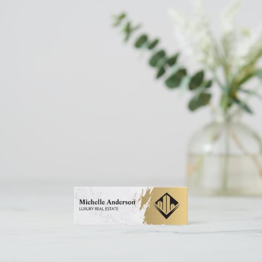 金ゴールドブラシ | Wardrobeアーティスト |不動産実在代理業者 スキニー名刺 (スタンド正面)