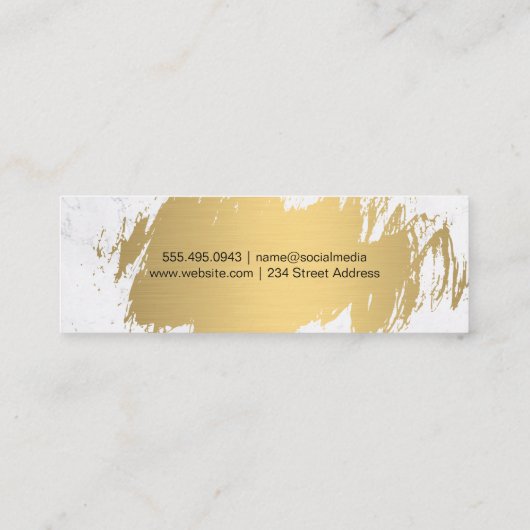 金ゴールドブラシ | Wardrobeアーティスト |不動産実在代理業者 スキニー名刺 (裏面)