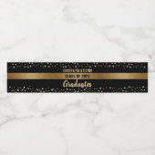 金ゴールドブラックおめでとうのクラス2021卒業生 ペットボトルラベル (シングルラベル)