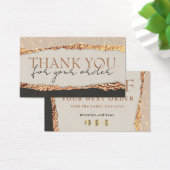 金ゴールドブラックきらめく感謝してい紙割引カード (デスク)