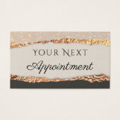 金ゴールドブラックきらめく紙アポイントメントカード (正面)