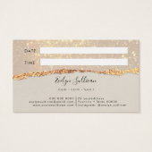 金ゴールドブラックきらめく紙アポイントメントカード (裏面)