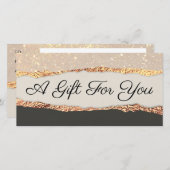 金ゴールドブラックきらめく紙ギフト券 (正面/裏面)