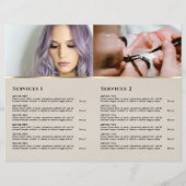 金ゴールドブラックきらめく紙サービスメニューカタログ (裏面)