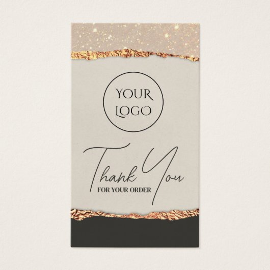 金ゴールドブラックきらめく紙パッケージの挿入 (正面)