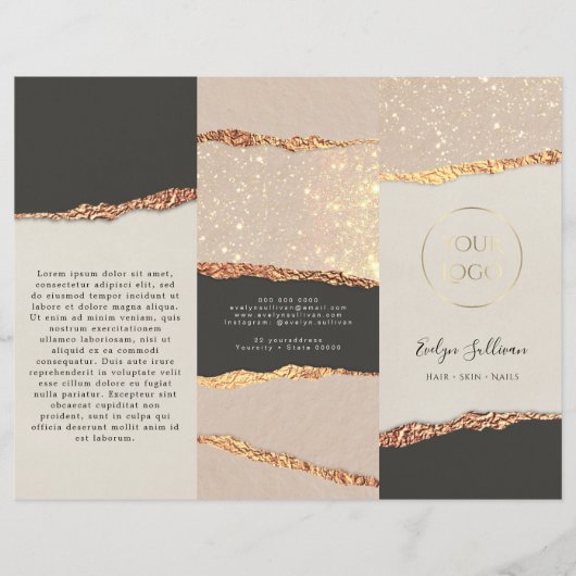 金ゴールドブラックきらめく紙パンフレット (正面)