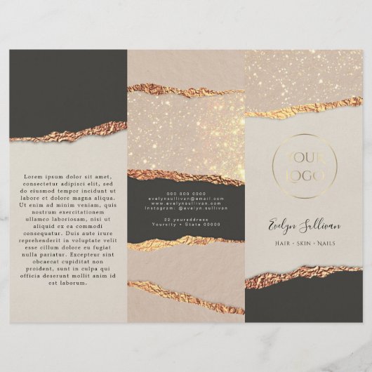 金ゴールドブラックきらめく紙パンフレット (正面)