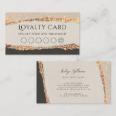 金ゴールドブラックきらめく紙ロイヤリティカード 名刺 (正面/裏面)