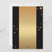 金ゴールドブラックきらめく紙吹雪写真リタイア 招待状 (裏面)