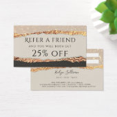 金ゴールドブラックきらめく紙紹介カード (デスク)