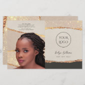 金ゴールドブラックきらめく紙2折パンフレット (正面/裏面)