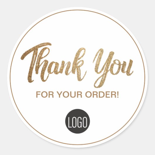 金ゴールドブラックご注文ありがとうございます ラウンドシール (正面)