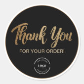 金ゴールドブラックご注文ありがとうございます ラウンドシール (正面)