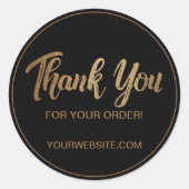 金ゴールドブラックご注文いただきありがとうございます ラウンドシール (正面)
