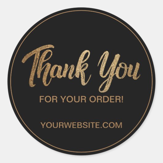 金ゴールドブラックご注文いただきありがとうございます ラウンドシール (正面)