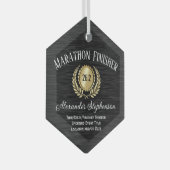 金ゴールドブラックのカスタマイズ可能な認識賞 ガラスオーナメント (正面右)