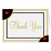 金ゴールドブラックの結婚ハートありがとう (正面横)