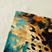 金ゴールドブラックアクアオレンジヒョウ抽象芸術 ビーチタオル (インサイチュ)