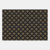 金ゴールドブラックアピールクイーンビー ラッピングペーパーシート (正面3)