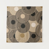 金ゴールドブラックアークホイール：抽象芸術 タペストリー (正面(横))