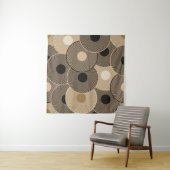 金ゴールドブラックアークホイール：抽象芸術 タペストリー (インサイチュ(横))