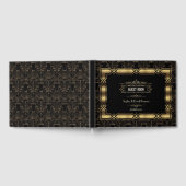 金ゴールドブラックアールデコギャツビー1920年代スタイル結婚ズ ゲストブック (全面)