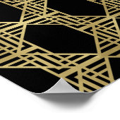 金ゴールドブラックアールデコダイヤモンド結婚レトロのサイン ポスター (角)