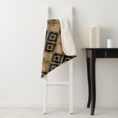 金ゴールドブラックアールデコ正方形の幾何学的パターン シェルパブランケット (インサイチュ)