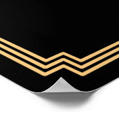 金ゴールドブラックアールデコ結婚の座席表 ポスター (角)